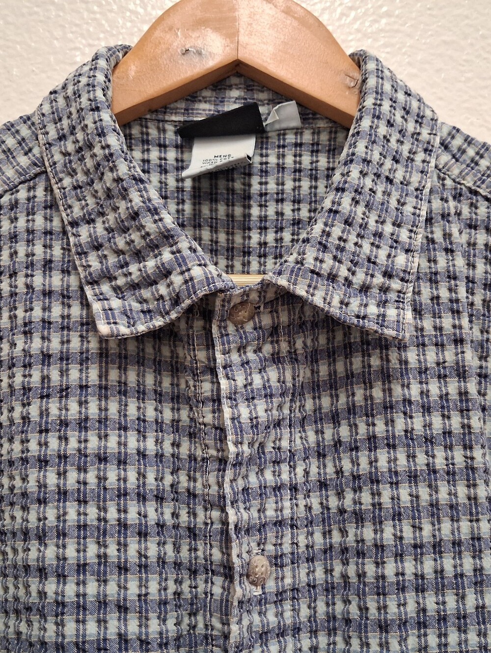 Vtg Gramicci Seeersucker Button-Up Outdoor Climbing Shirt - Medium - USA 90s Y2K
